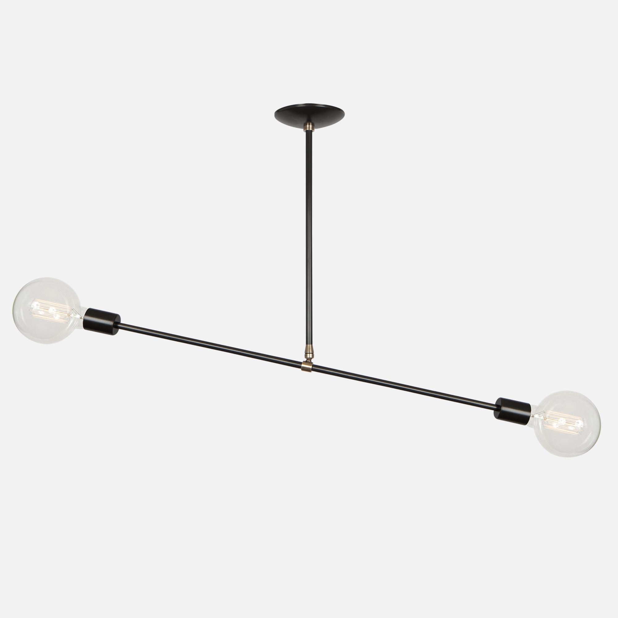 Balance Pendant Light - Angle 2 - Matte Black with Aged Brass