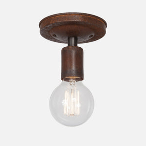 Bare Bulb Flush Mount Ceiling Light - Natural Rust