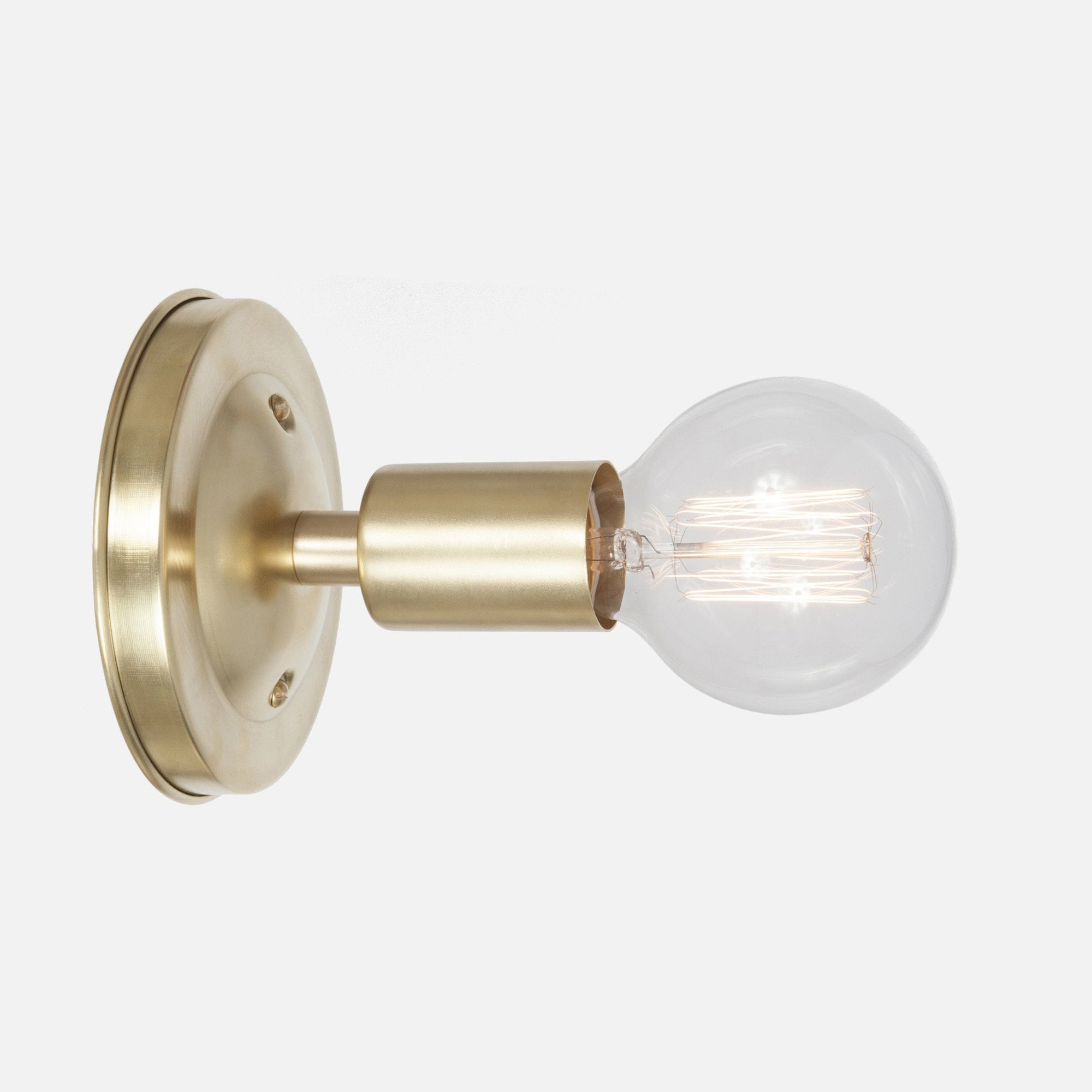 Bare Bulb Wall Sconce - Raw Brass