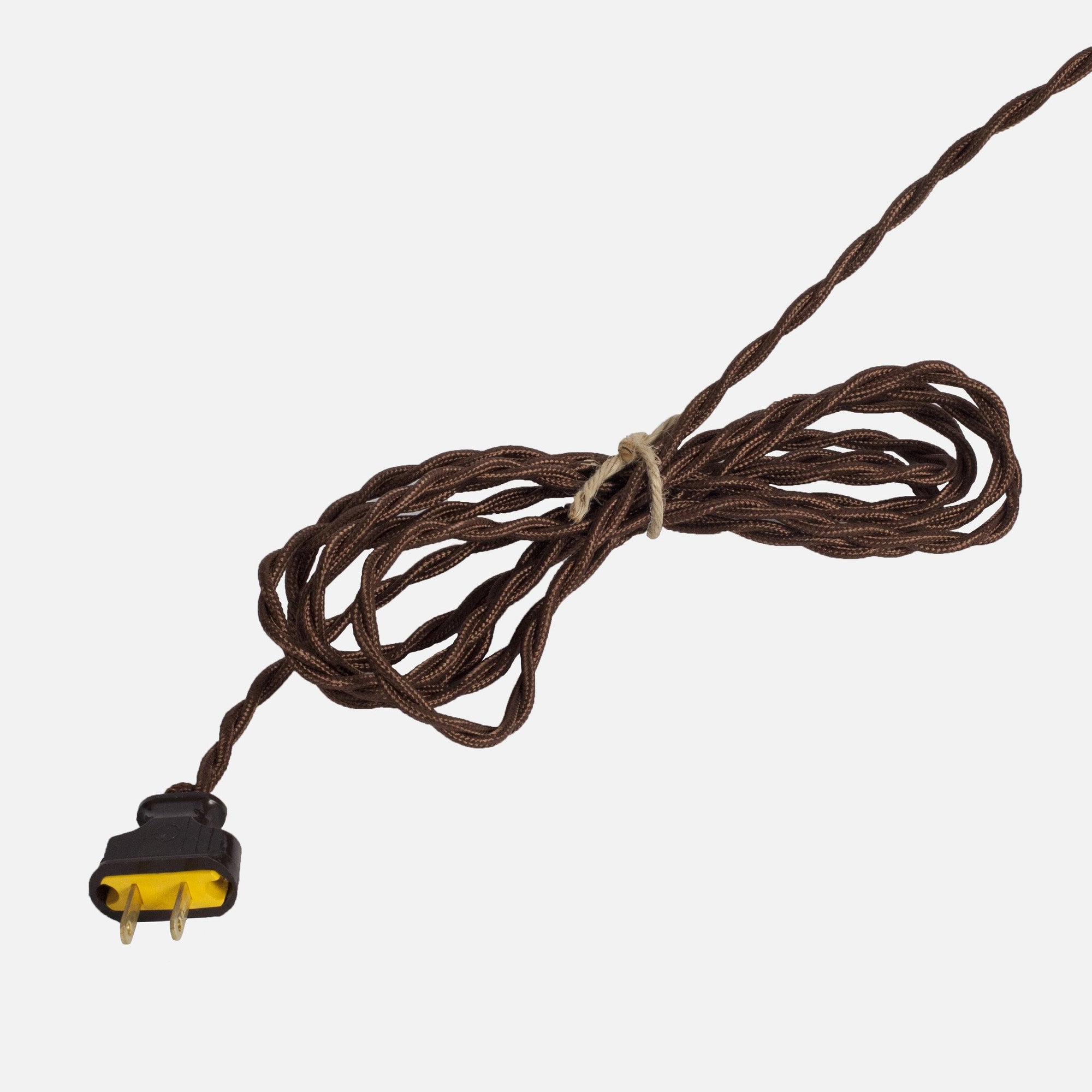 Cloth Covered Twisted Cord - Dark Brown