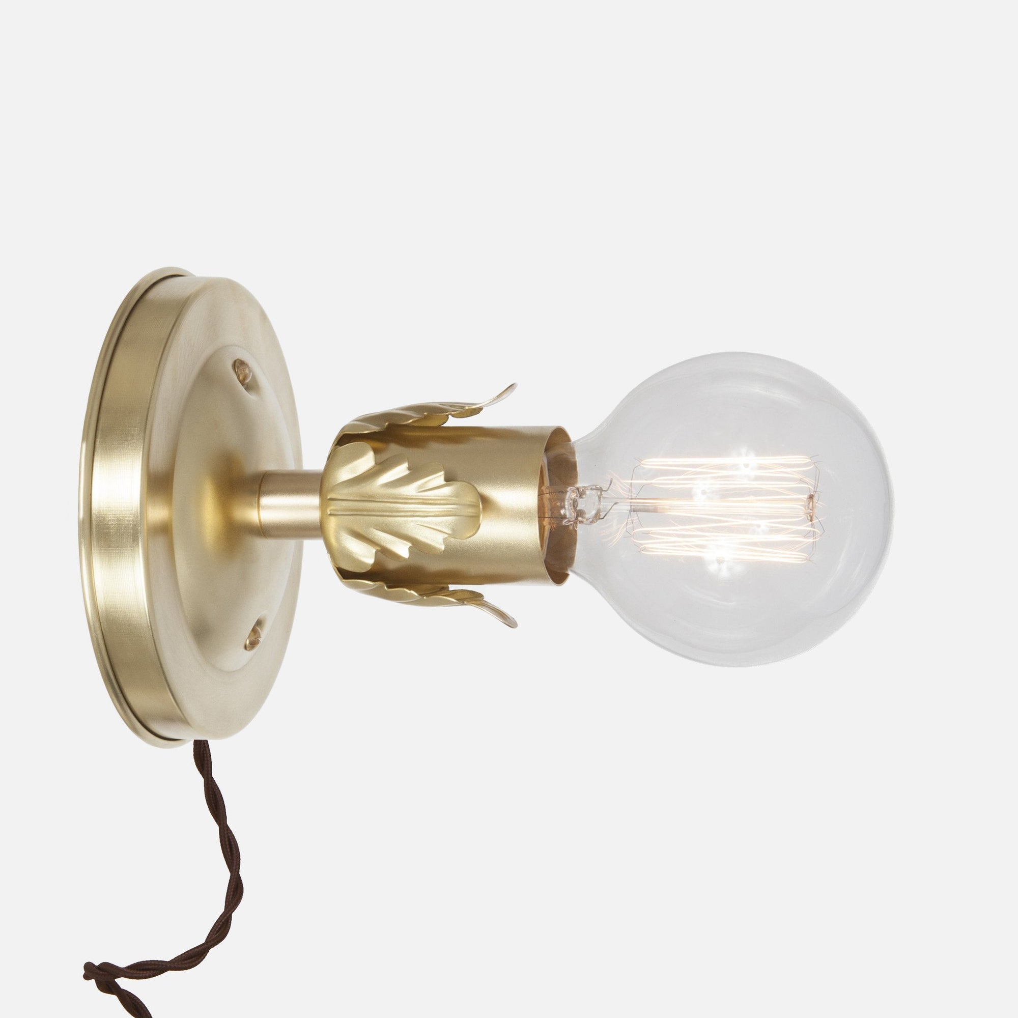 Fleurette Wall Sconce - Raw Brass - Plug-in