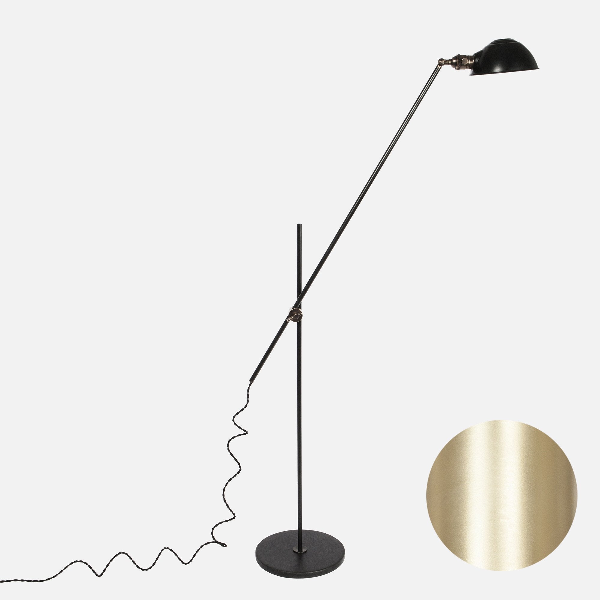 Otis Articulating Adjustable Floor Lamp - Raw Brass Patina