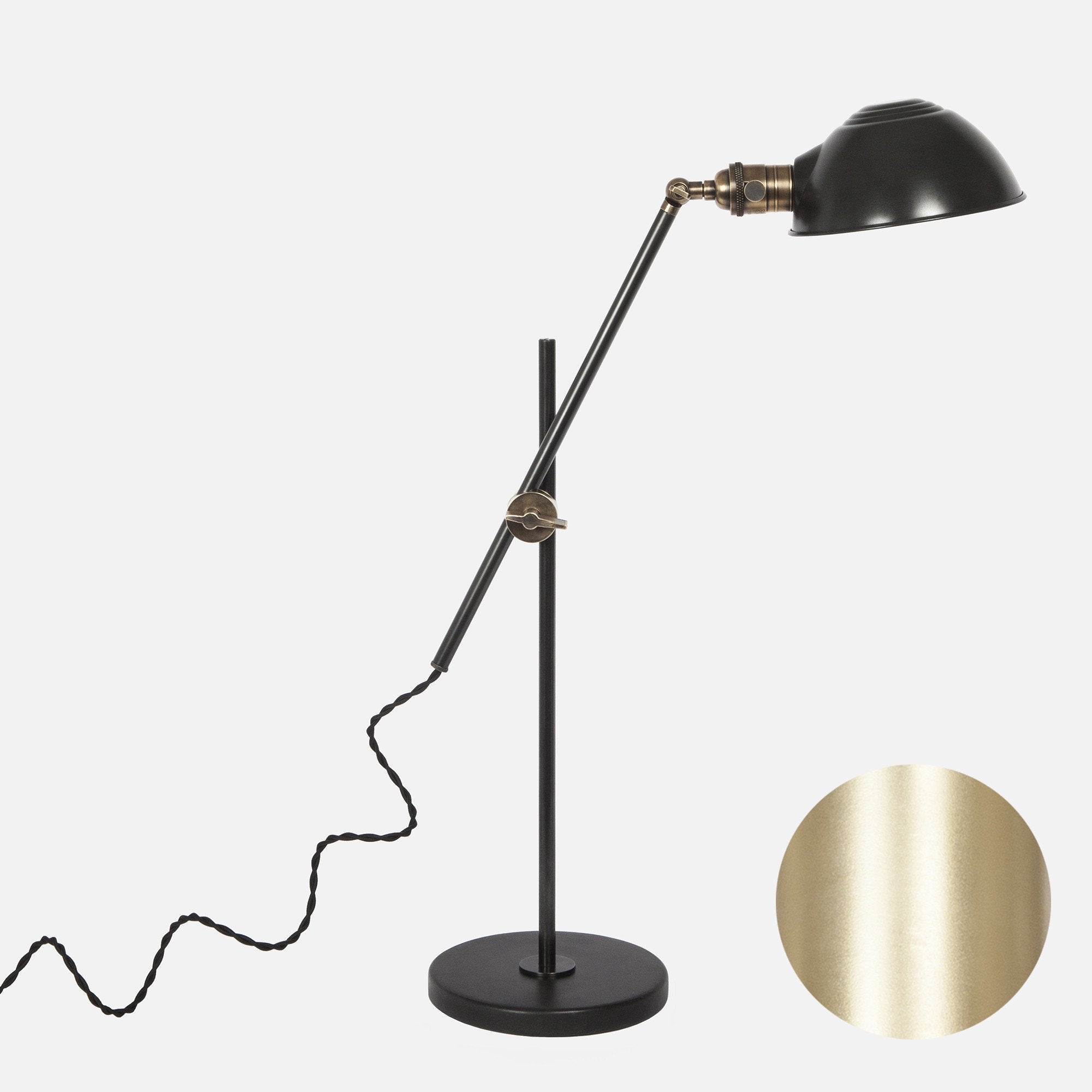 Otis Articulating Adjustable Table Lamp - Raw Brass Patina