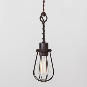 Oval Wire Bulb Cage Pendant Light - Simple Socket