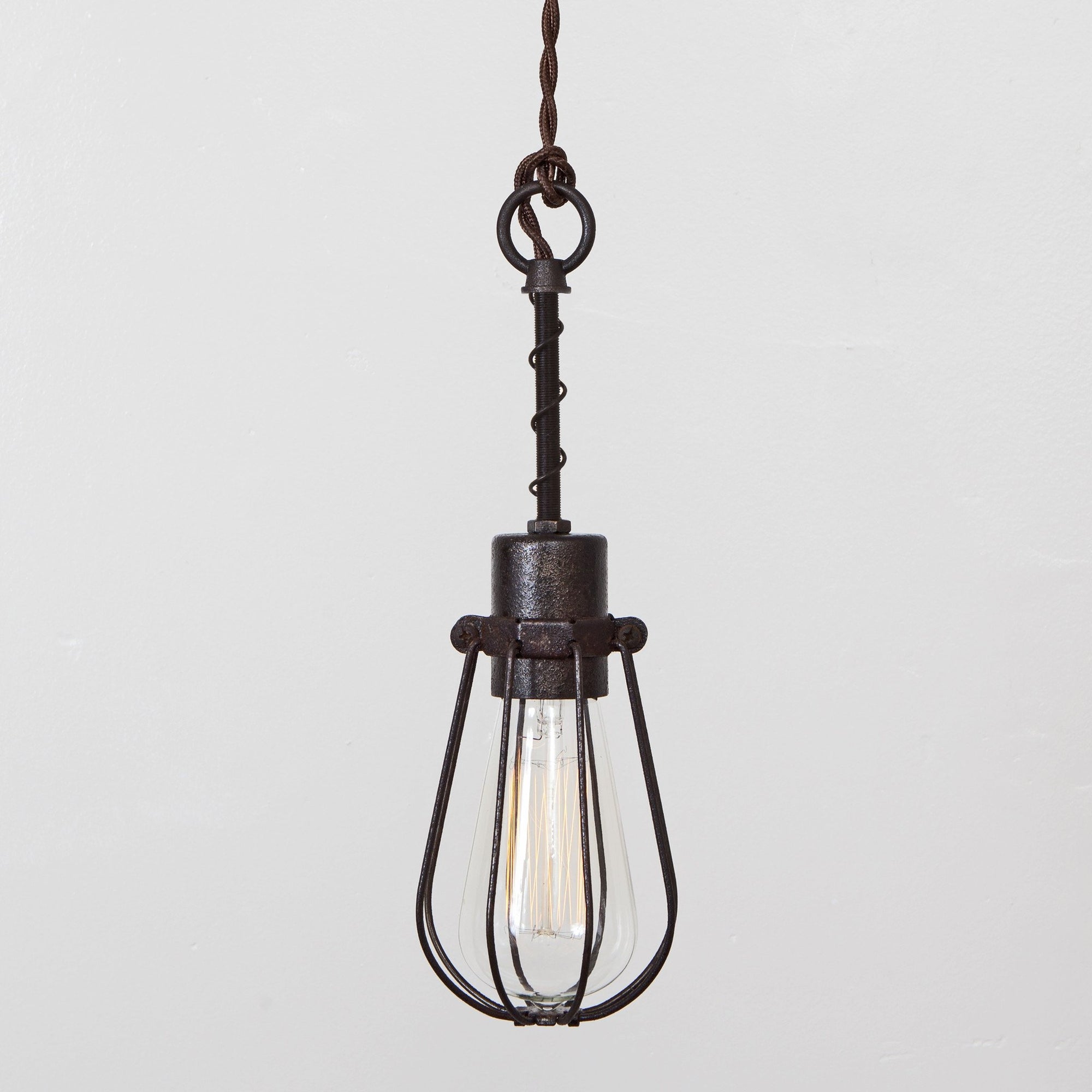 Oval Wire Bulb Cage Pendant Light - Simple Socket